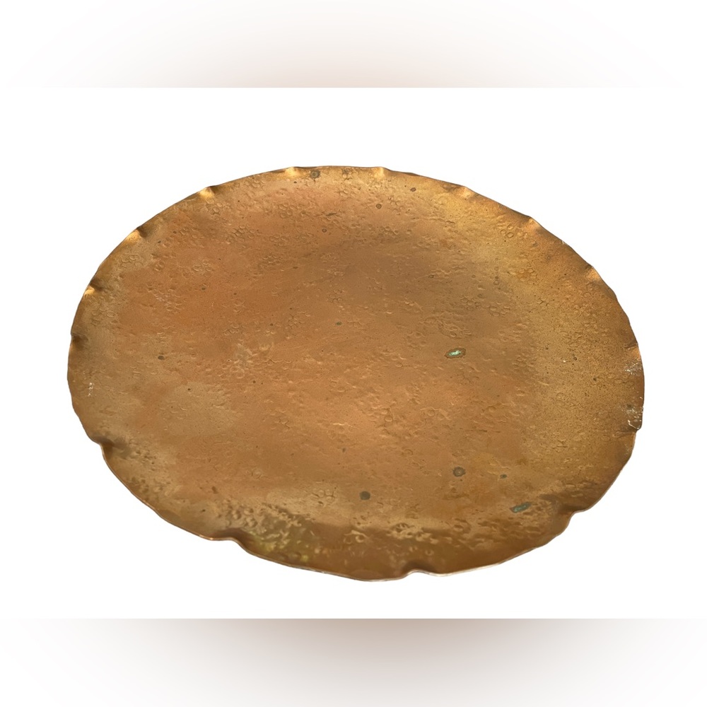 Vintage Avon Coppersmith Arts & Crafts Solid Copper Distressed Serving Plate.